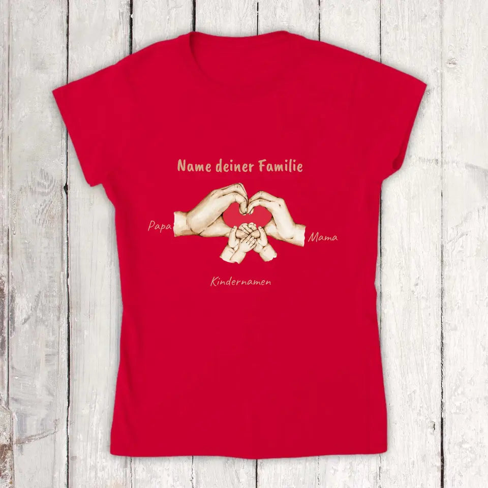Hands with up to 6 children - Individual T-shirt 