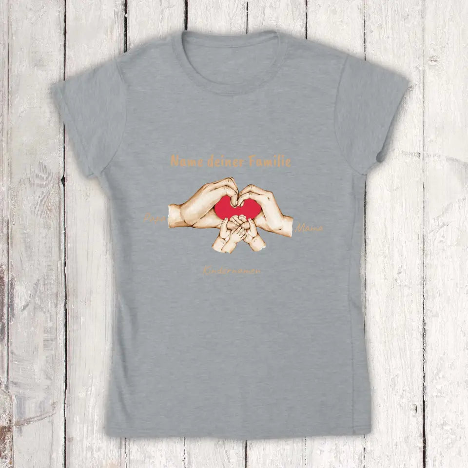 Hands with up to 6 children - Individual T-shirt 