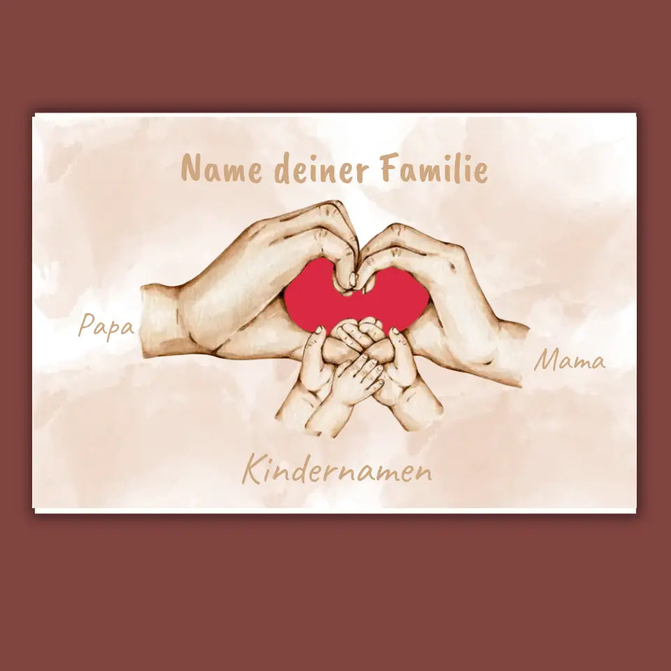 Heart Hand "Family" - Individual picture with gallery frame