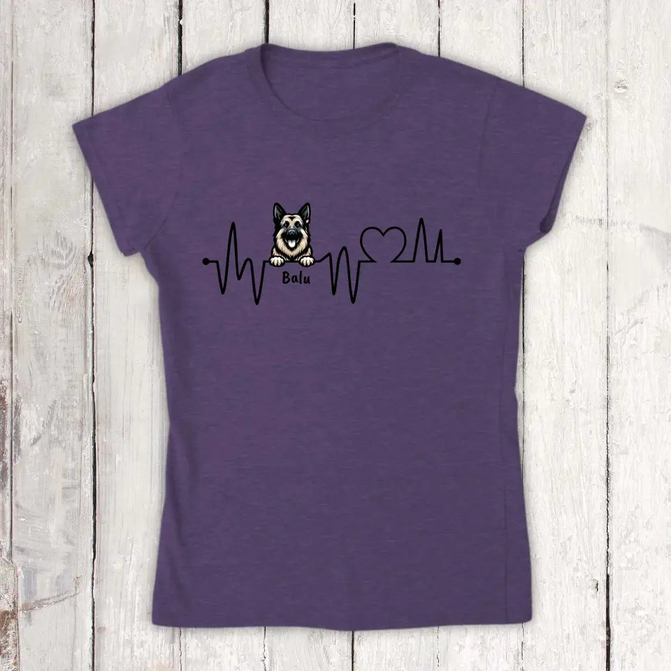 Heartbeat, ECG with your dog - personalized dog T-shirt or hoodie
