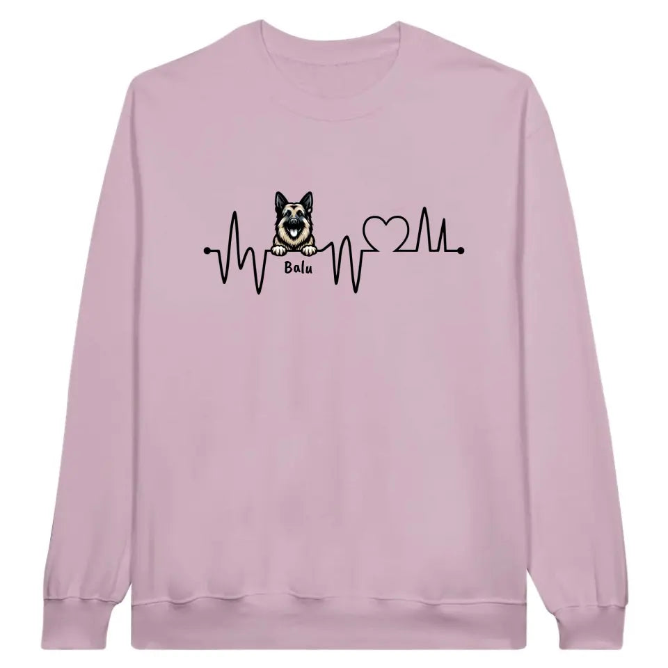 Heartbeat, ECG with your dog - personalized dog T-shirt or hoodie