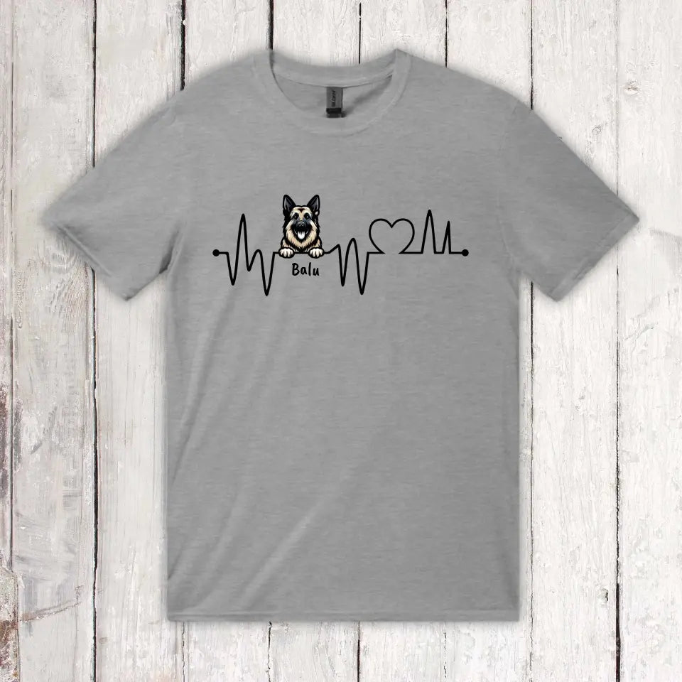 Heartbeat, ECG with your dog - personalized dog T-shirt or hoodie