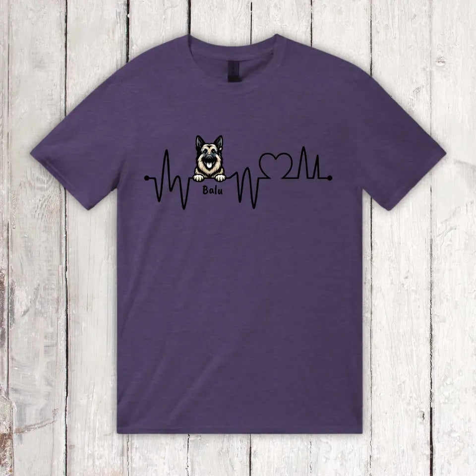 Heartbeat, ECG with your dog - personalized dog T-shirt or hoodie