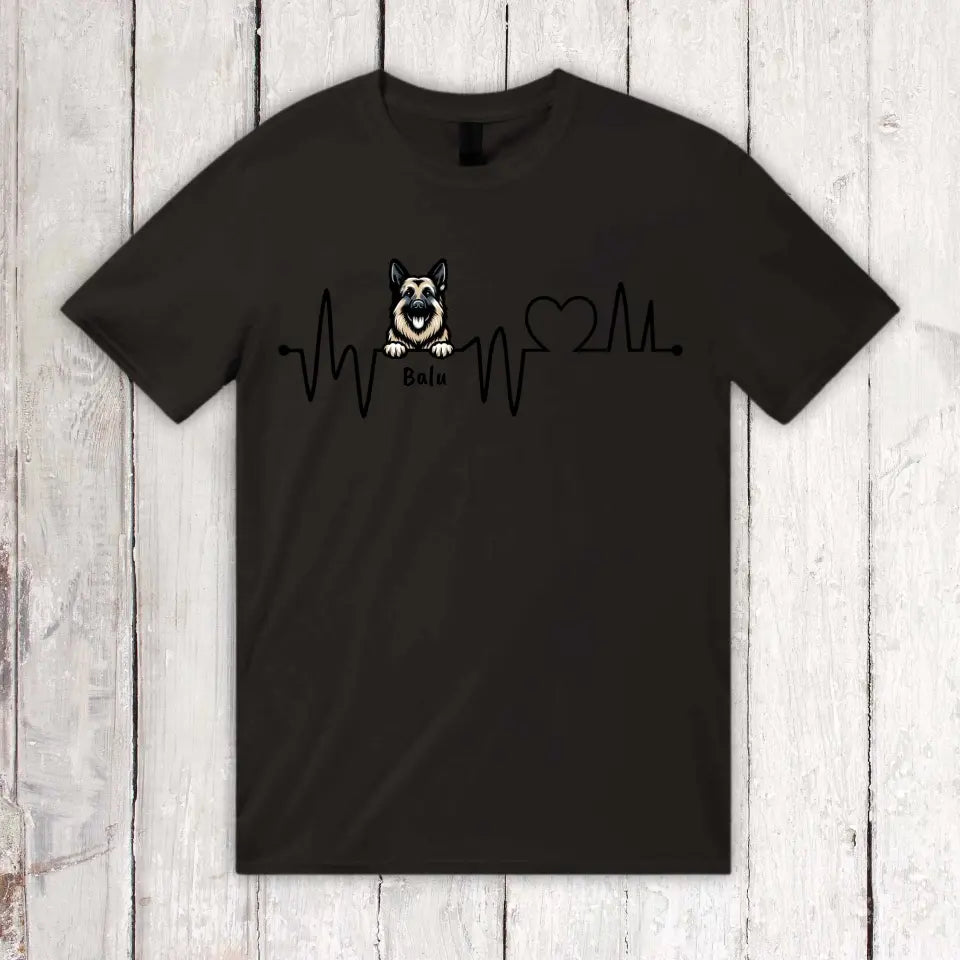 Heartbeat, ECG with your dog - personalized dog T-shirt or hoodie
