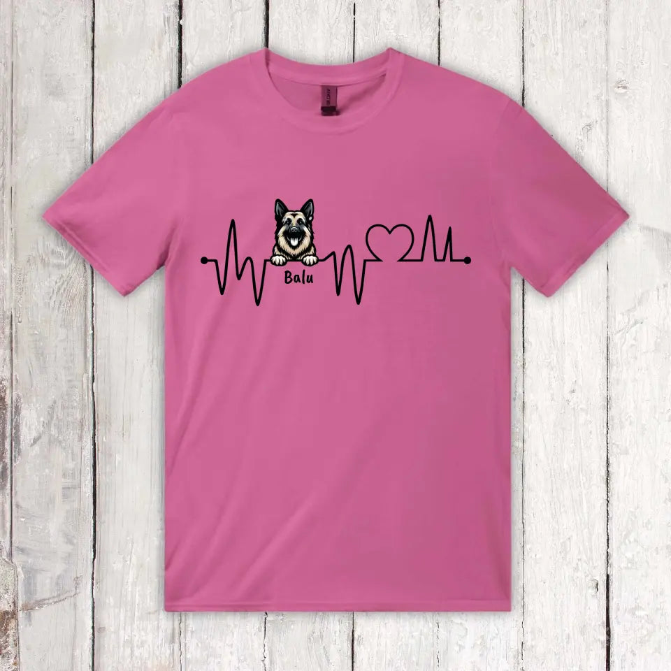 Heartbeat, ECG with your dog - personalized dog T-shirt or hoodie