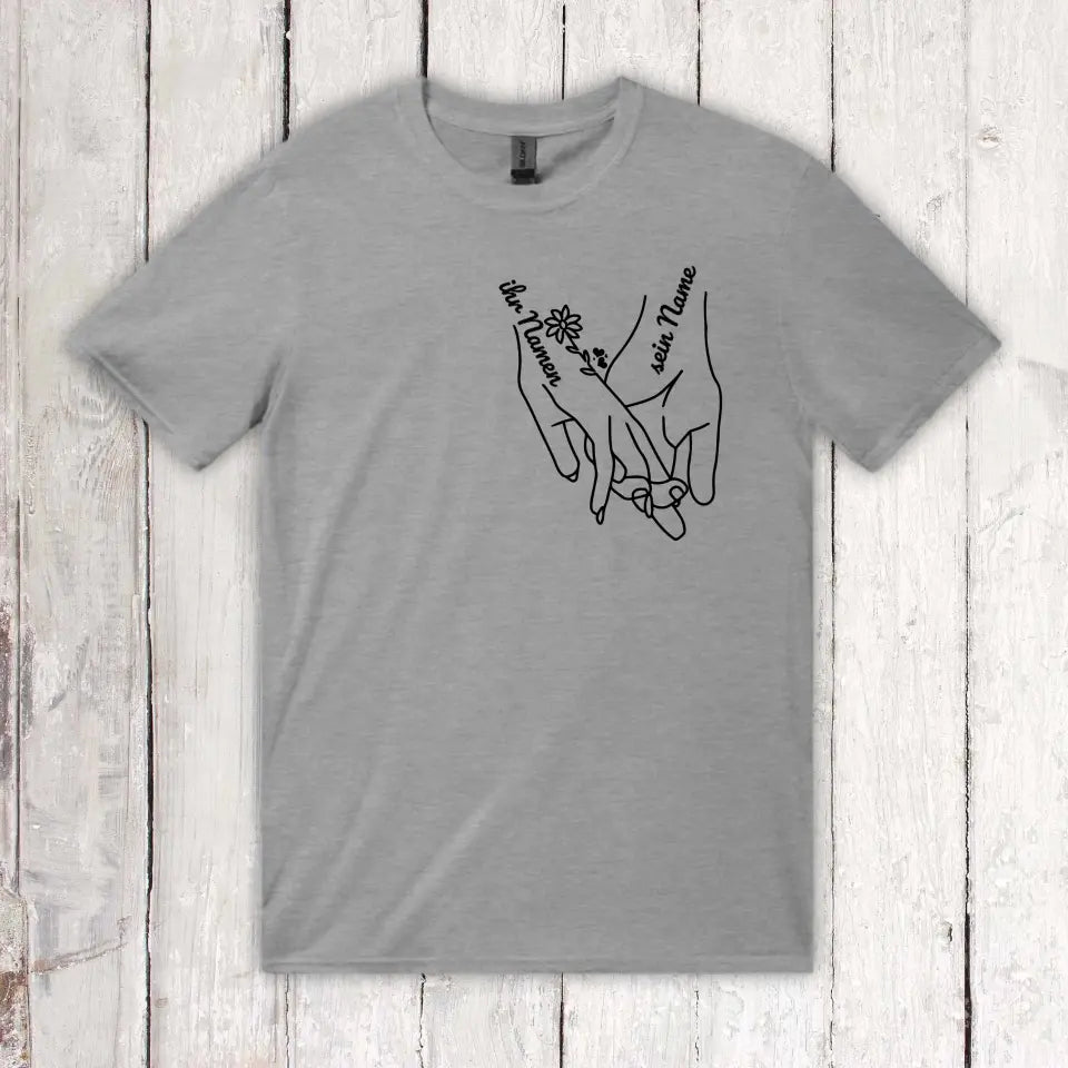 Hands of Love - Personalized Couple T-Shirt