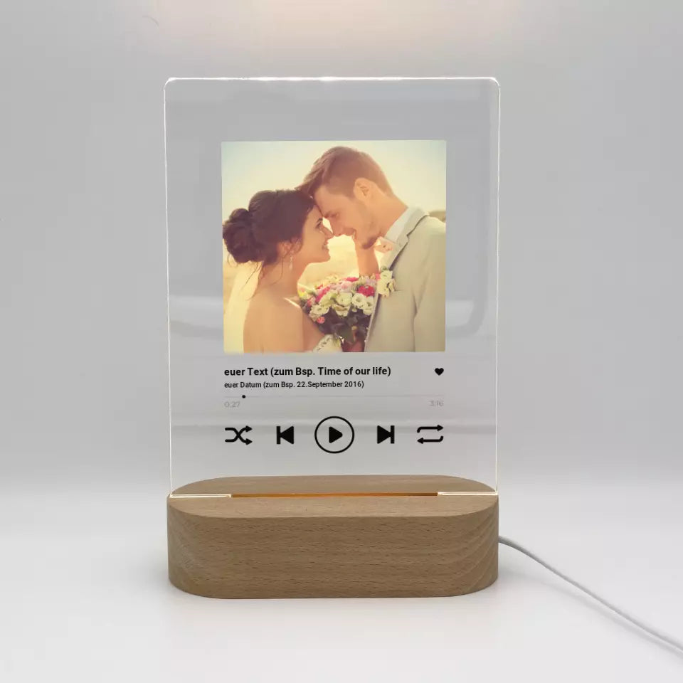 Album cover with your picture - Custom acrylic glass with stand