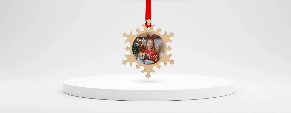 klarer Weihnachtsstern mit deinem Foto und Text - personalisiere dein X-mas | Personalize Palace