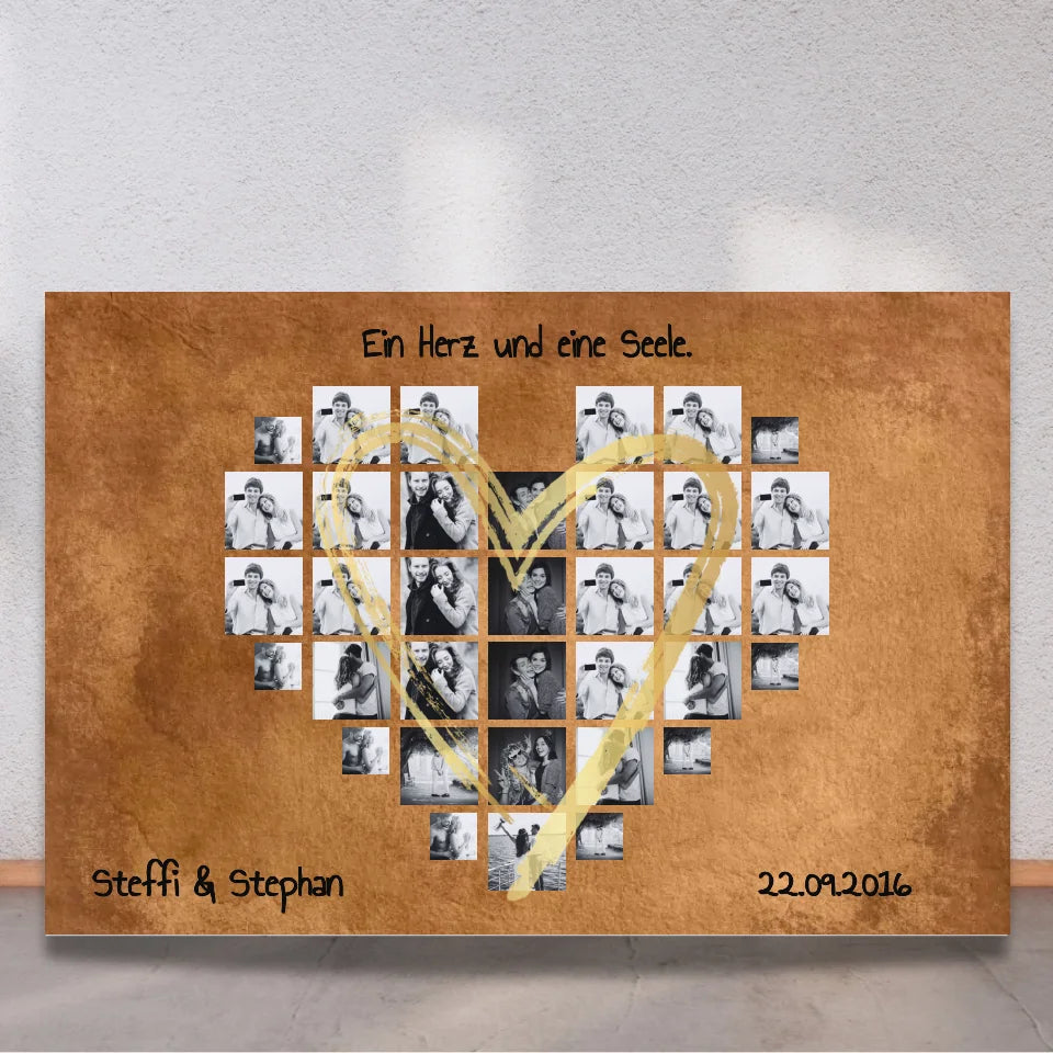 Photo heart collage in black and white - Individual photoboard