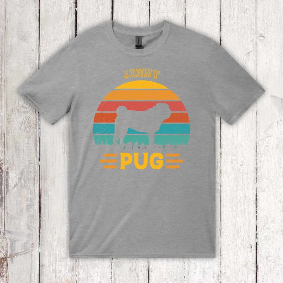 Vintage Hund Design Silhouette - personalisierter Hoodie oder T-Shirt | Personalize Palace