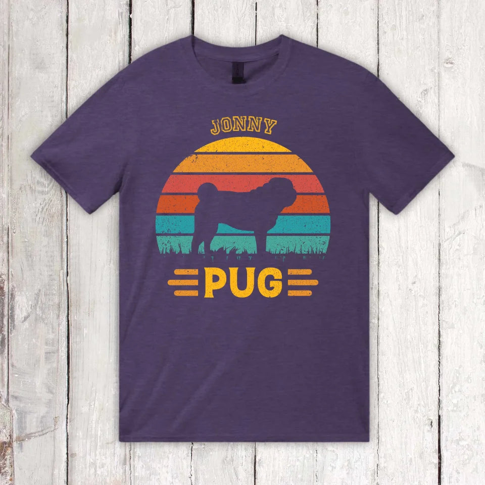 Vintage Hund Design Silhouette - personalisiertes T-Shirt oder Hoodie | Personalize Palace