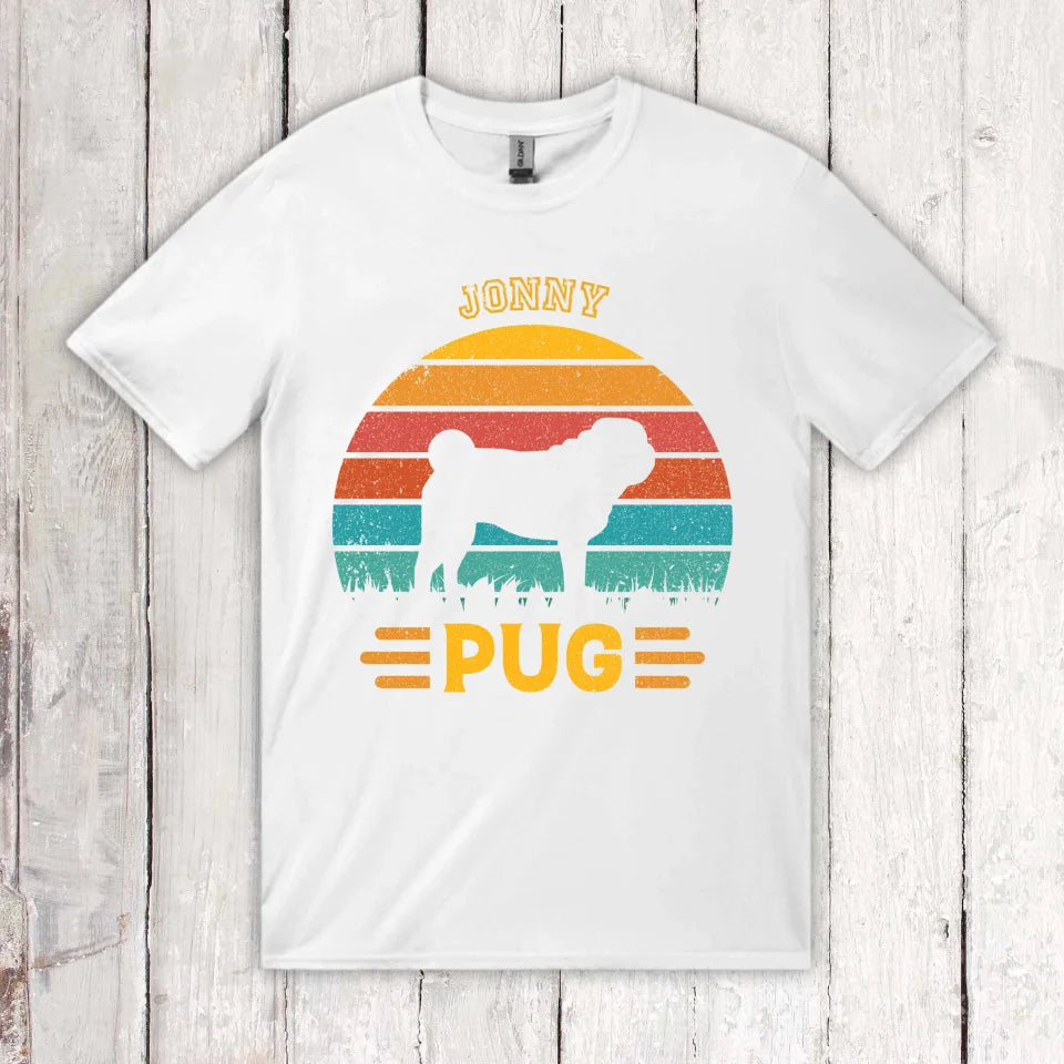 Vintage Hund Design Silhouette - personalisierter Hoodie oder T-Shirt | Personalize Palace
