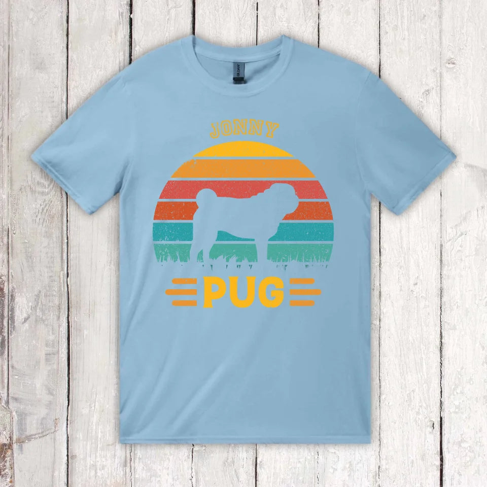 Vintage Dog Design Silhouette - Personalized Hoodie or T-Shirt