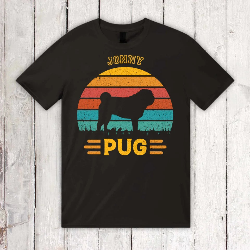 Vintage Hund Design Silhouette - personalisiertes T-Shirt oder Hoodie | Personalize Palace