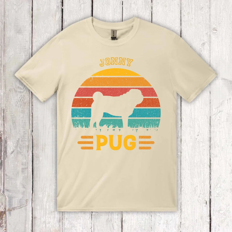 Vintage Dog Design Silhouette - Personalized Hoodie or T-Shirt