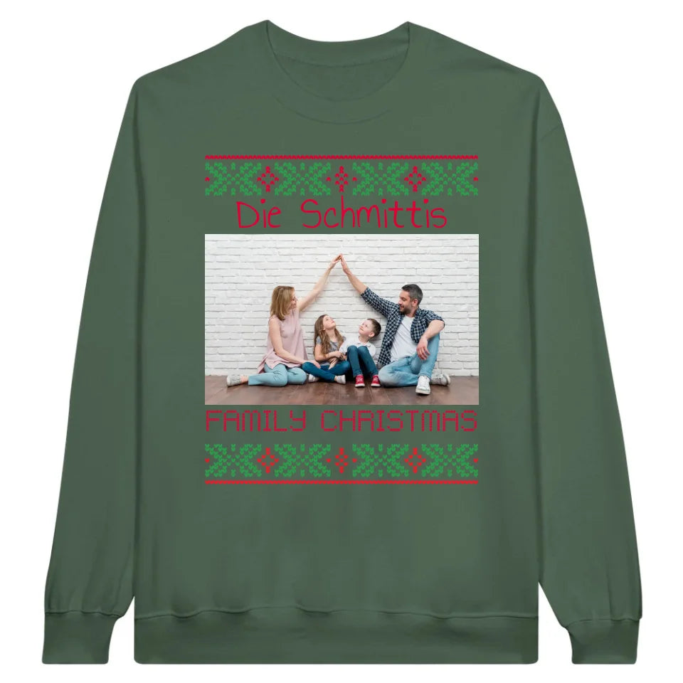 Ugly Weihnachts-Sweater mit deinem Foto und Text - personalisiere dein X-Mas | Personalize Palace
