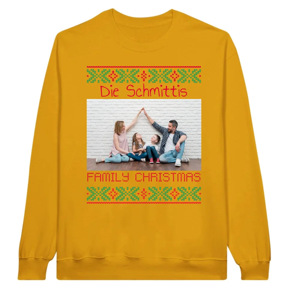 Ugly Weihnachts-Sweater mit deinem Foto und Text - personalisiere dein X-Mas | Personalize Palace