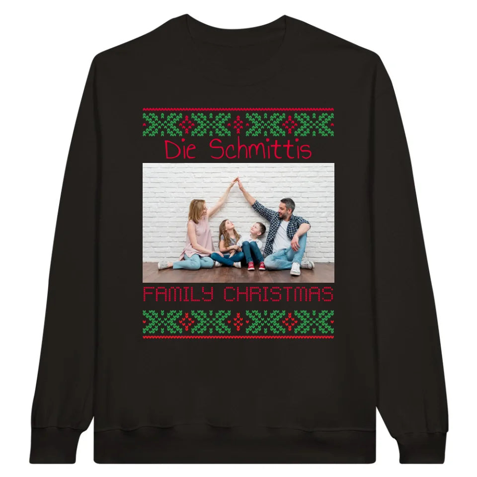 Ugly Weihnachts-Sweater mit deinem Foto und Text - personalisiere dein X-Mas | Personalize Palace
