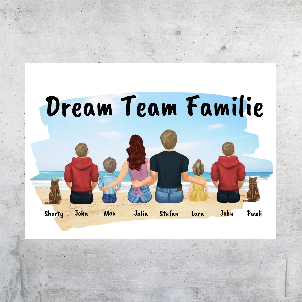 Family portrait - Individual picture with gallery frame or as a canvas