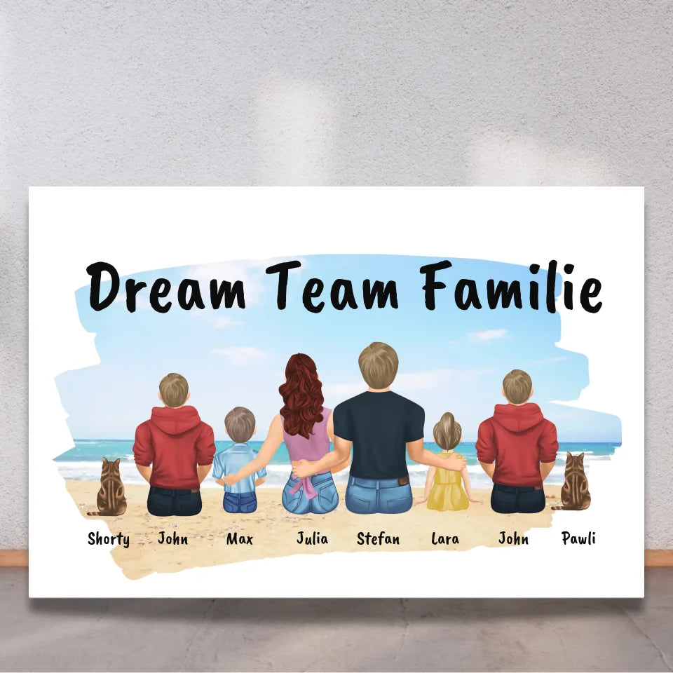 Personalized family photo without frame, ready for the wall - individual photo board