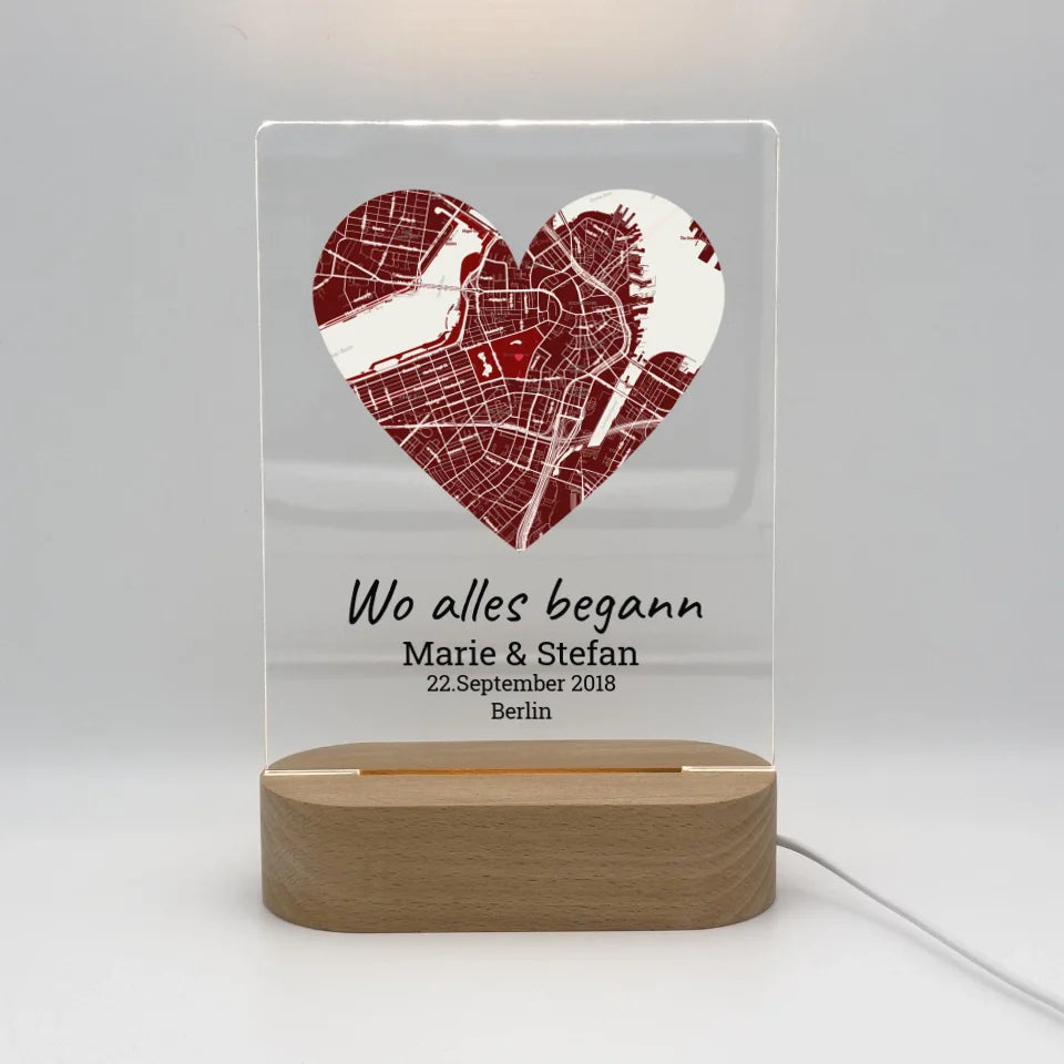Where it all began - Individually illuminated LED acrylic heart