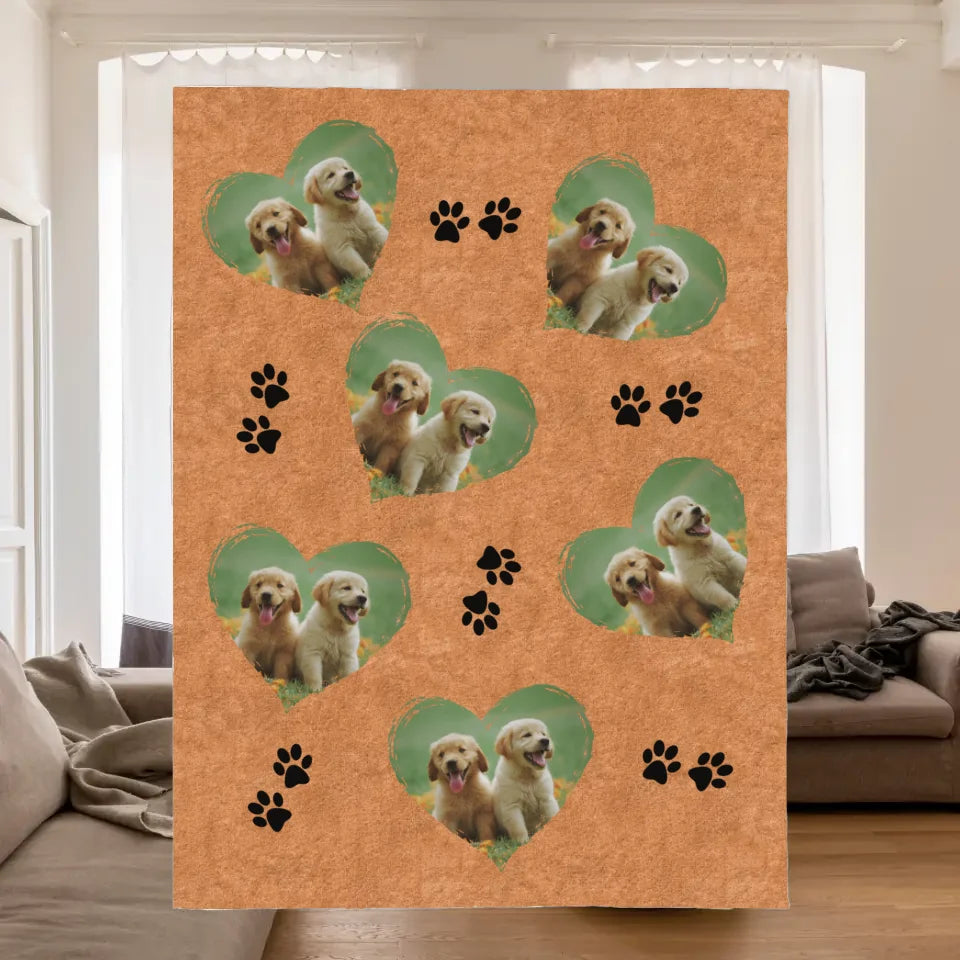 Dog blanket | Cuddle me when you miss me - Personalized photo blanket