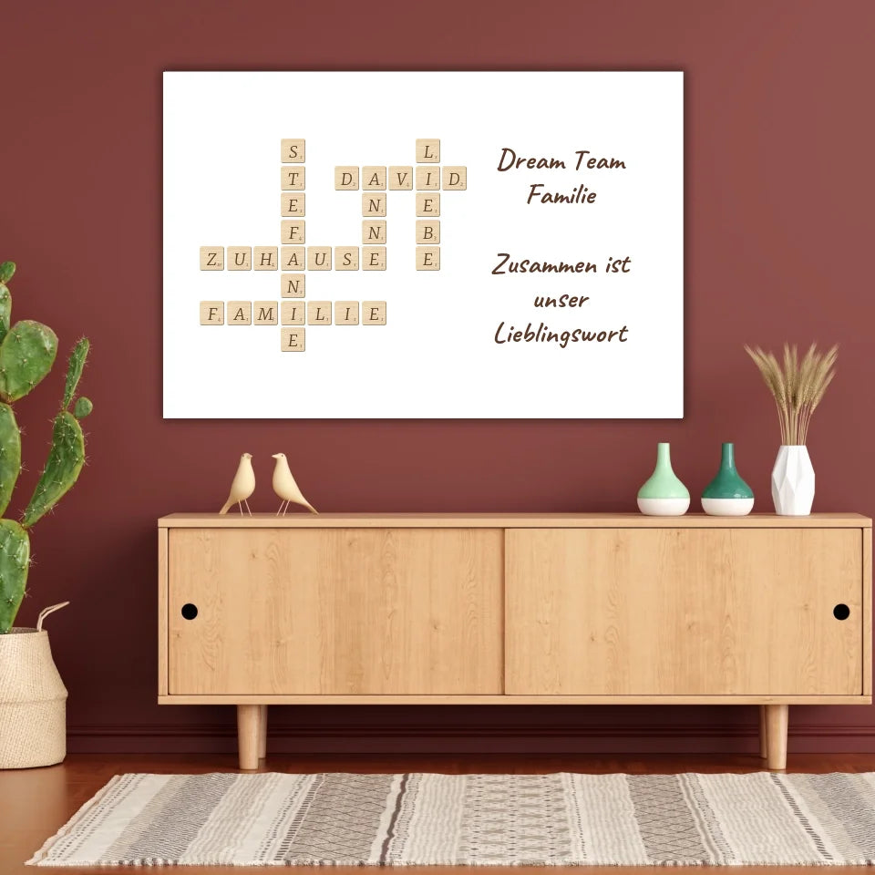 Family Scrabble - individual posters with gallery frames or as canvases