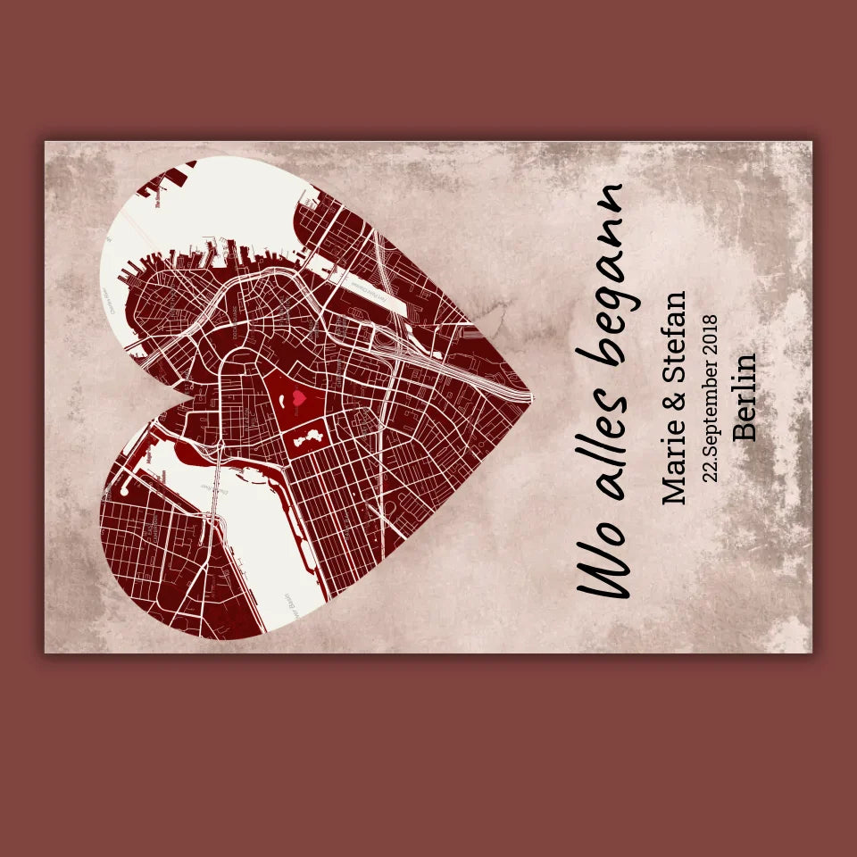 Where it all began - Individual heart-shaped carpet