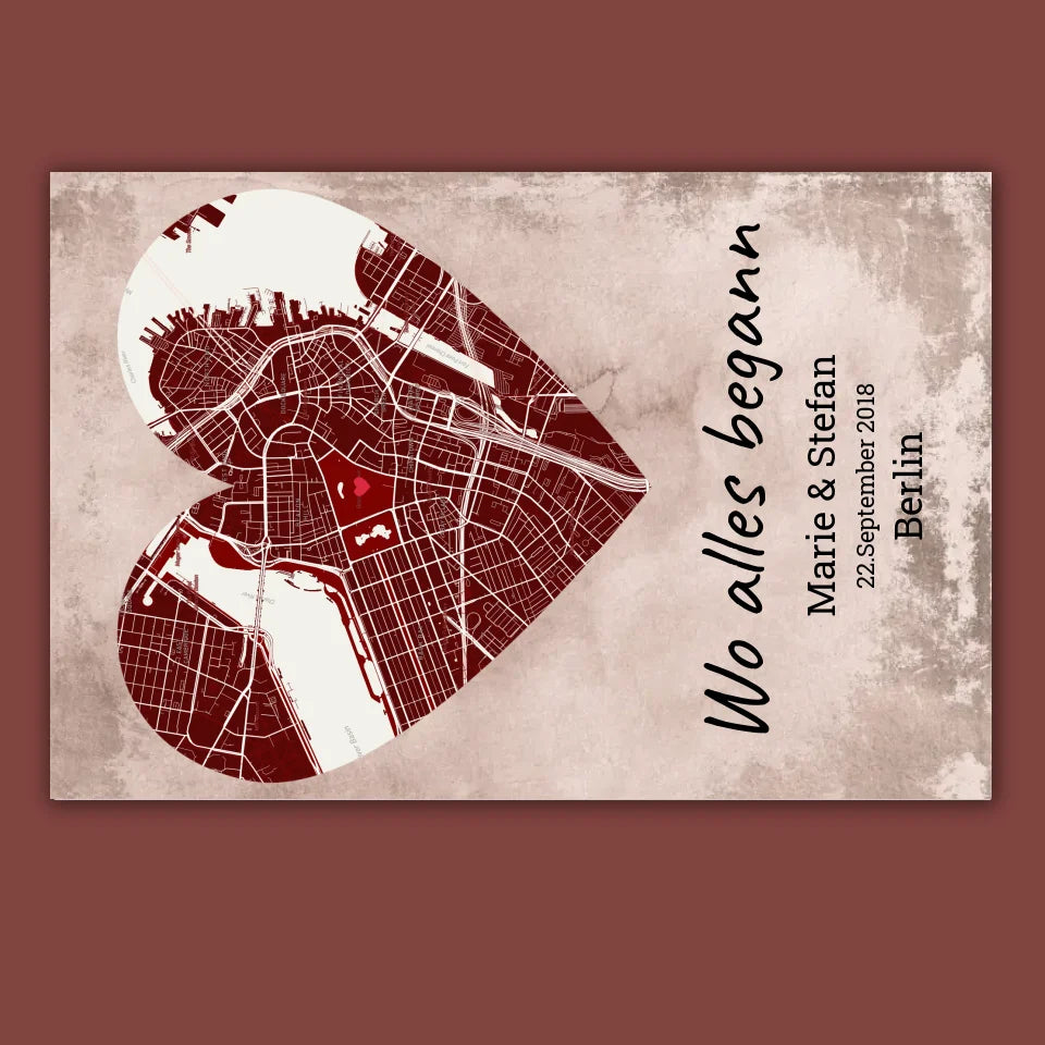 Where it all began - Individual heart-shaped carpet