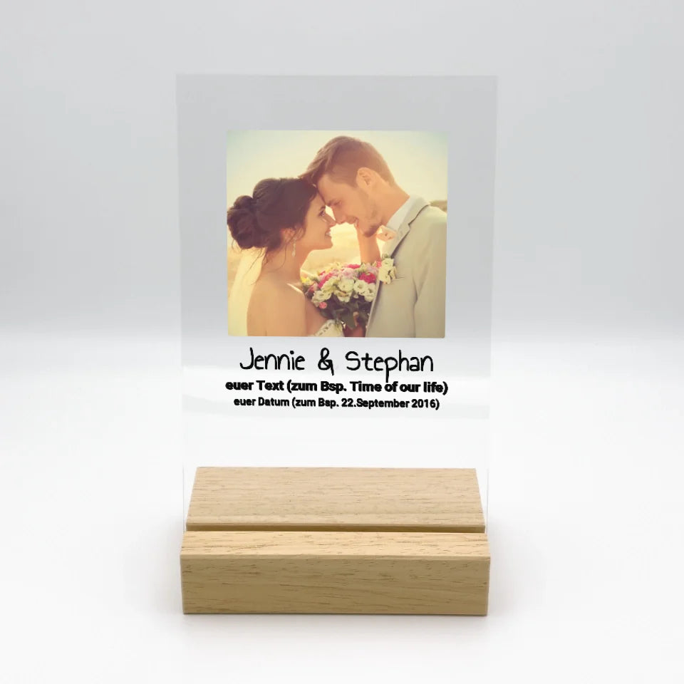Heart Picture Collage - Custom Acrylic Glass with Stand