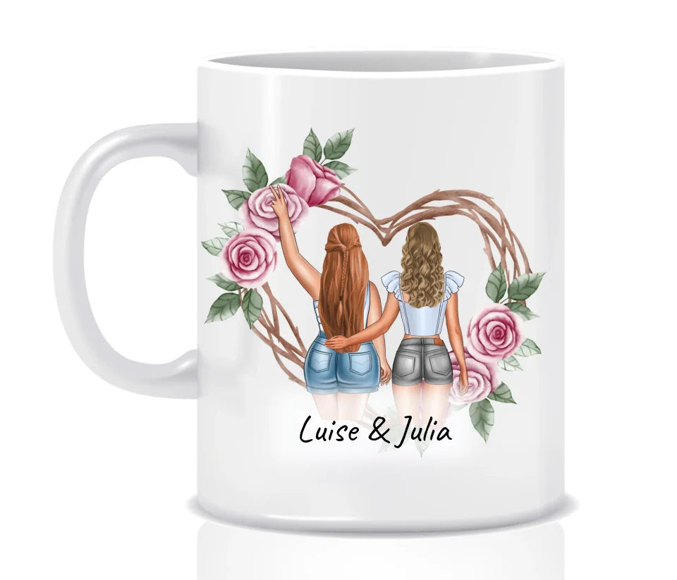 Besties, sisters, best friends - personalized mug 
