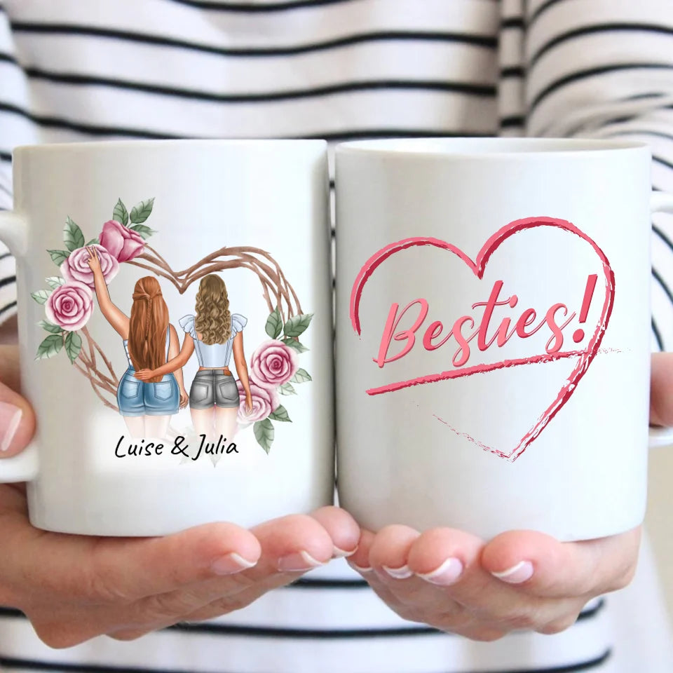 Besties, sisters, best friends - individual acrylic glass stand with LED