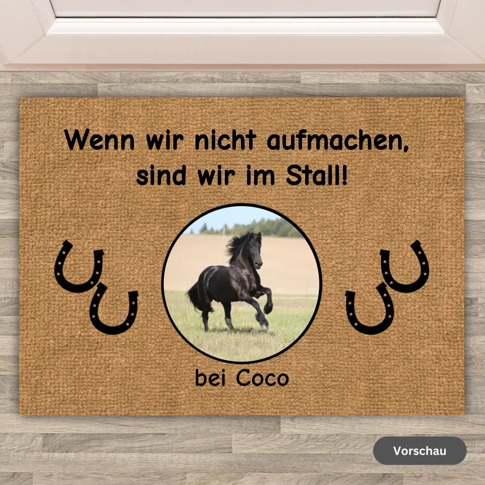 Horse Lover Doormat with Photo and Text - Personalized Doormat