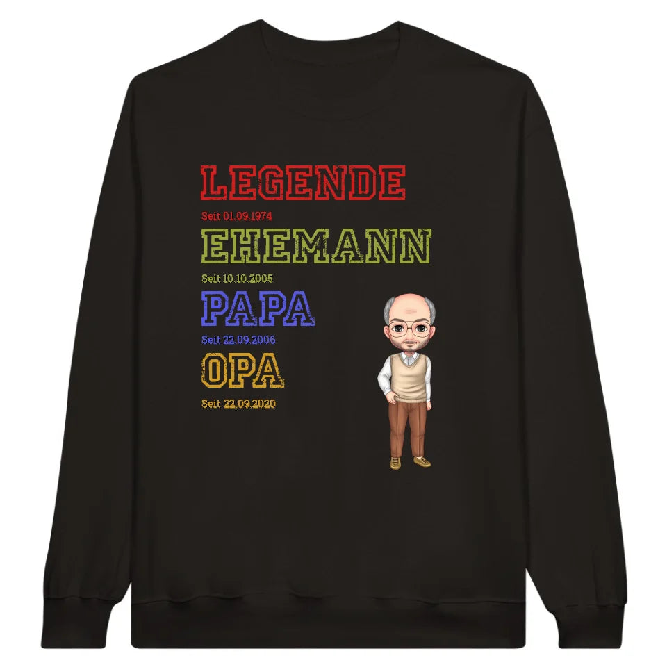 Great-Grandma, Great-Grandpa, Dad, Mom, Legend, Family - Personalized T-Shirt