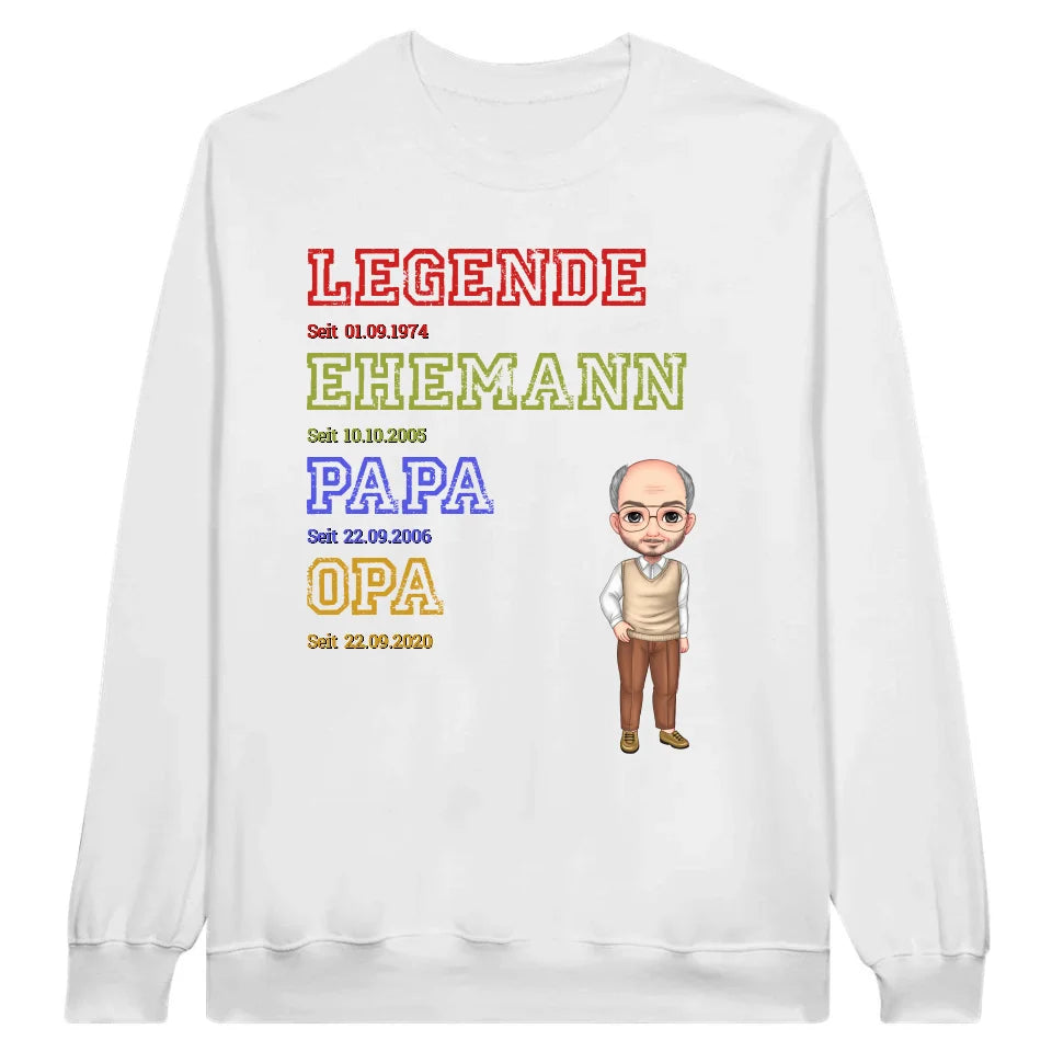 Great-Grandma, Great-Grandpa, Dad, Mom, Legend, Family - Personalized T-Shirt