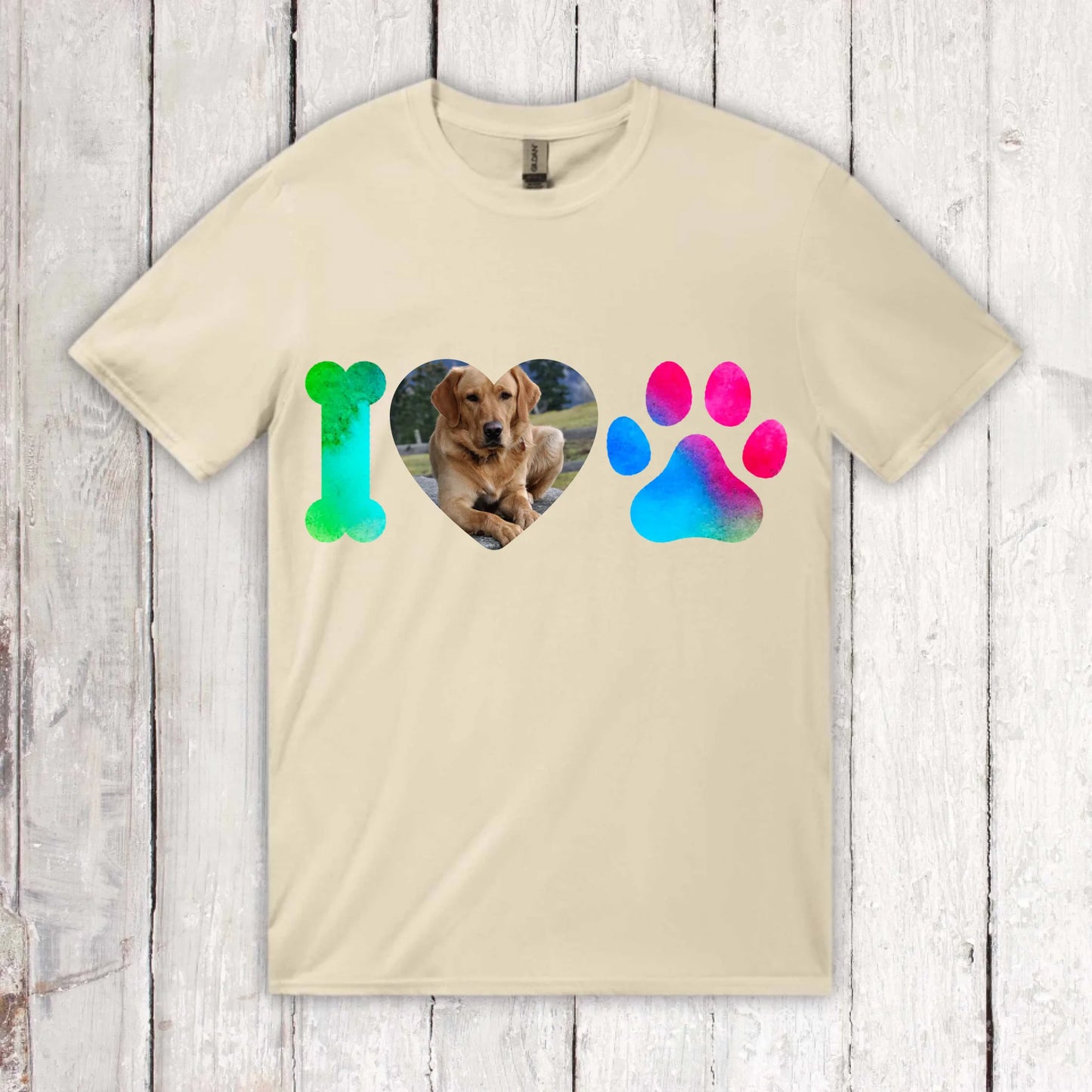 I Love Dogs mit deinem Foto - individuelles T-Shirt | Personalize Palace