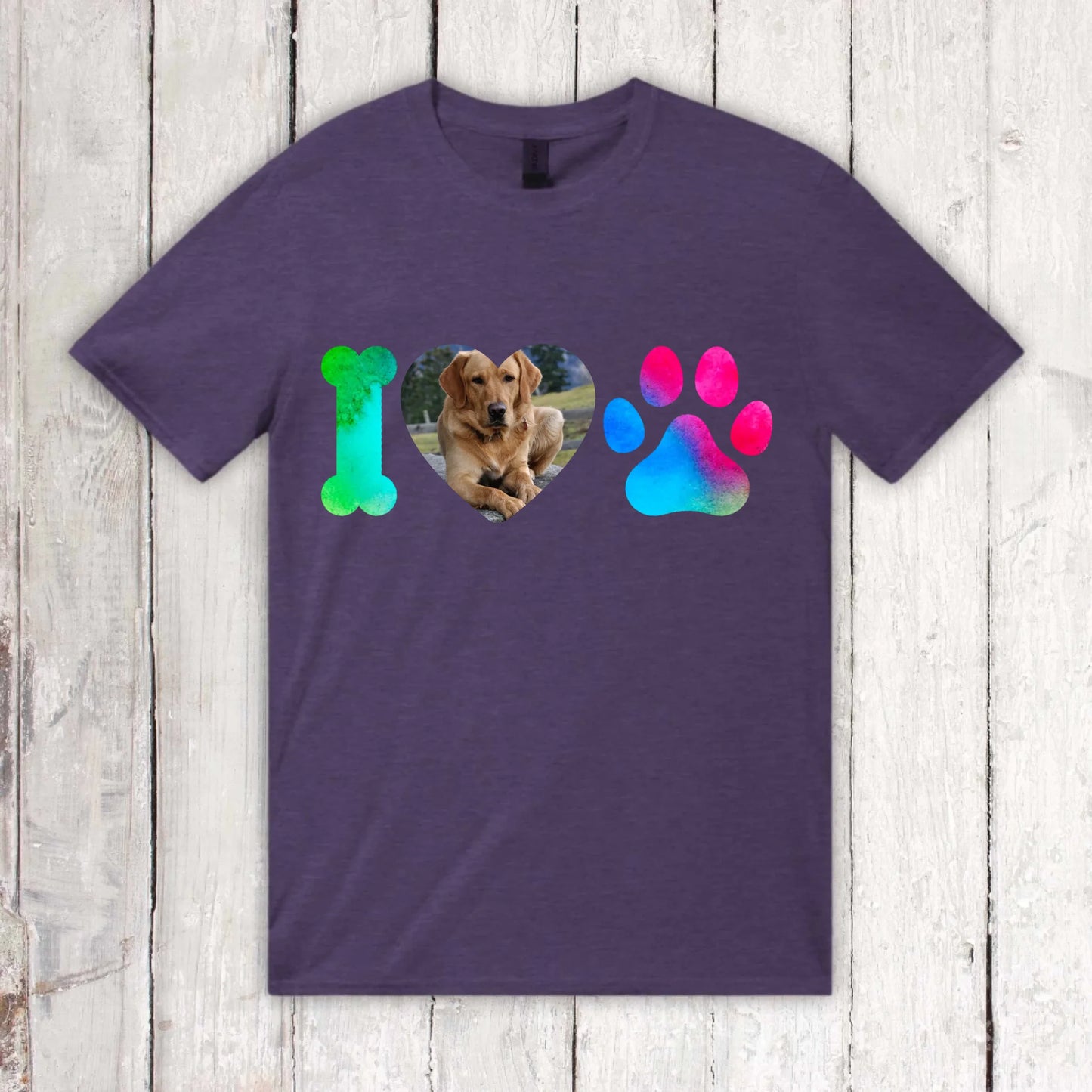 I Love Dogs mit deinem Foto - individuelles T-Shirt | Personalize Palace