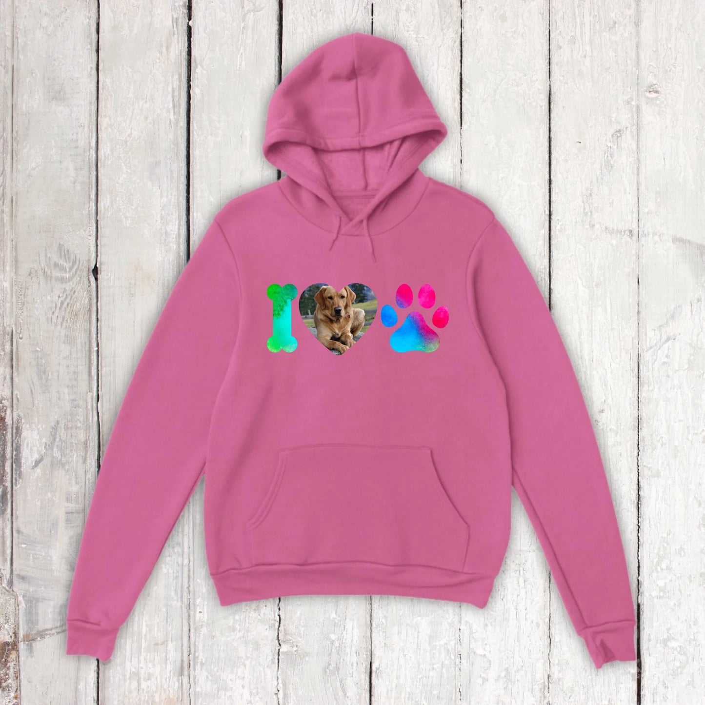 I Love Dogs with your photo - personalized hoodie