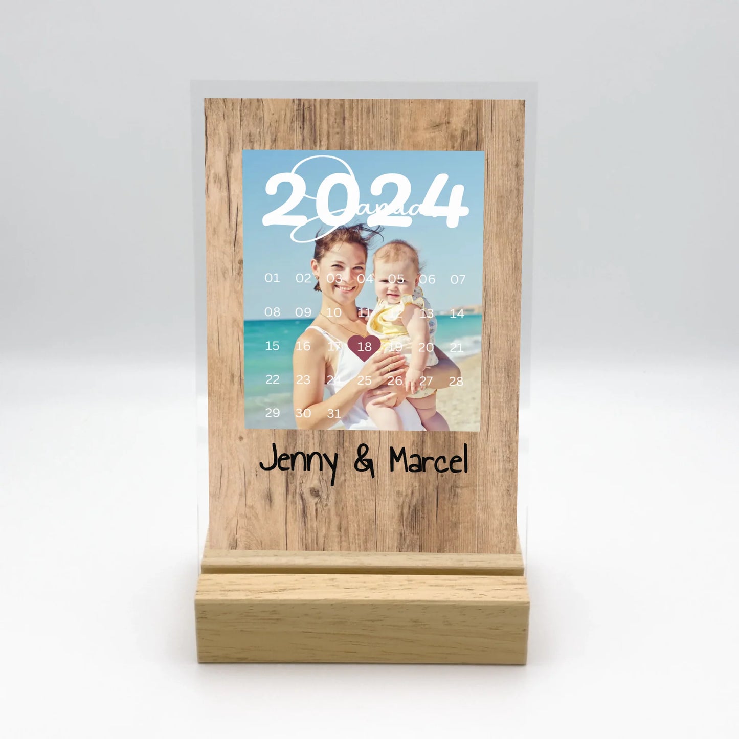 Personalisierte LED Bilder: Muttertag, wann wurdet Ihr geboren? - Individuelles Acryl Glas mit LED Ständer | Personalize Palace