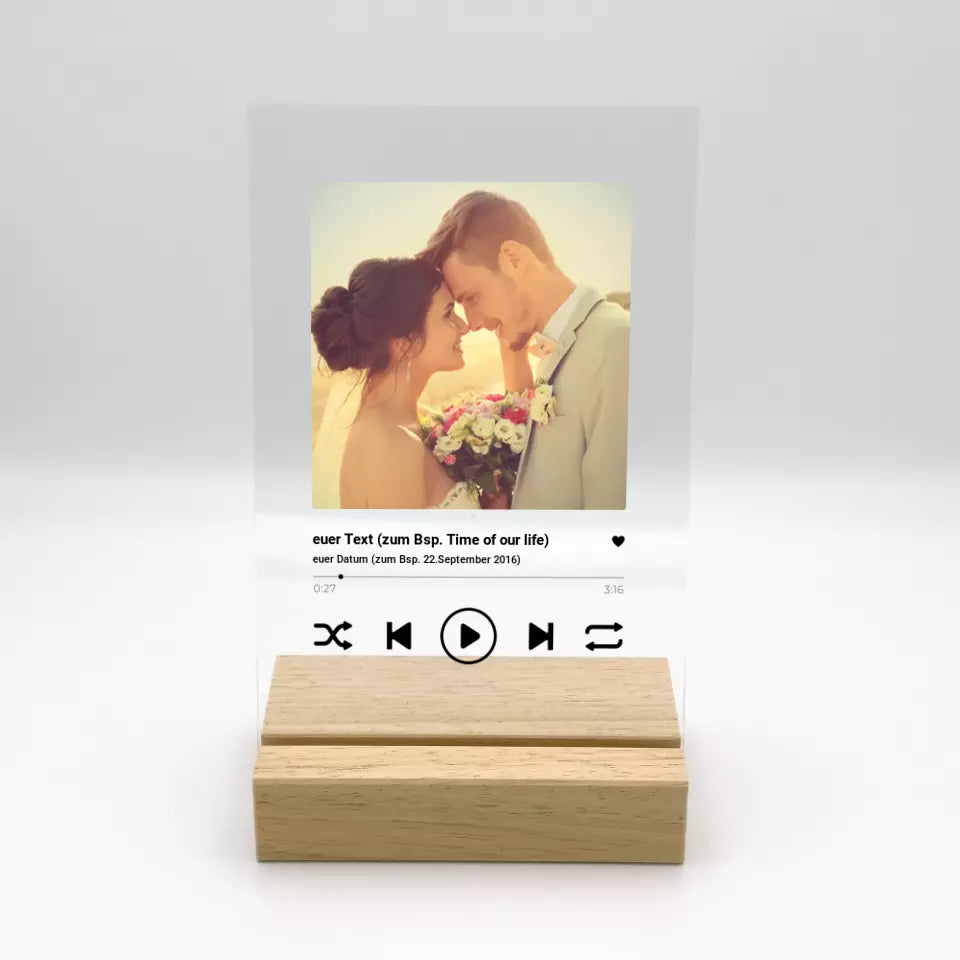 Personalisierte LED Bilder: Muttertag, wann wurdet Ihr geboren? - Individuelles Acryl Glas mit LED Ständer | Personalize Palace