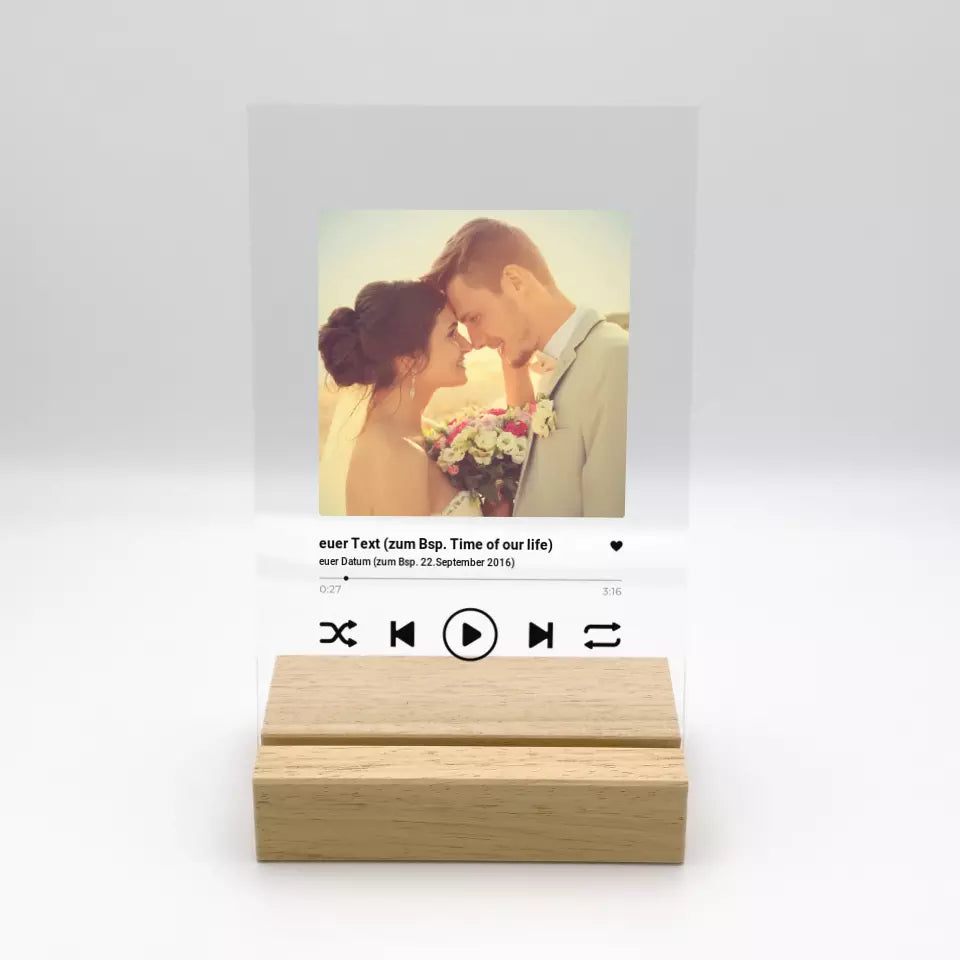 Personalisierte LED Bilder: Muttertag, wann wurdet Ihr geboren? - Individuelles Acryl Glas mit LED Ständer | Personalize Palace