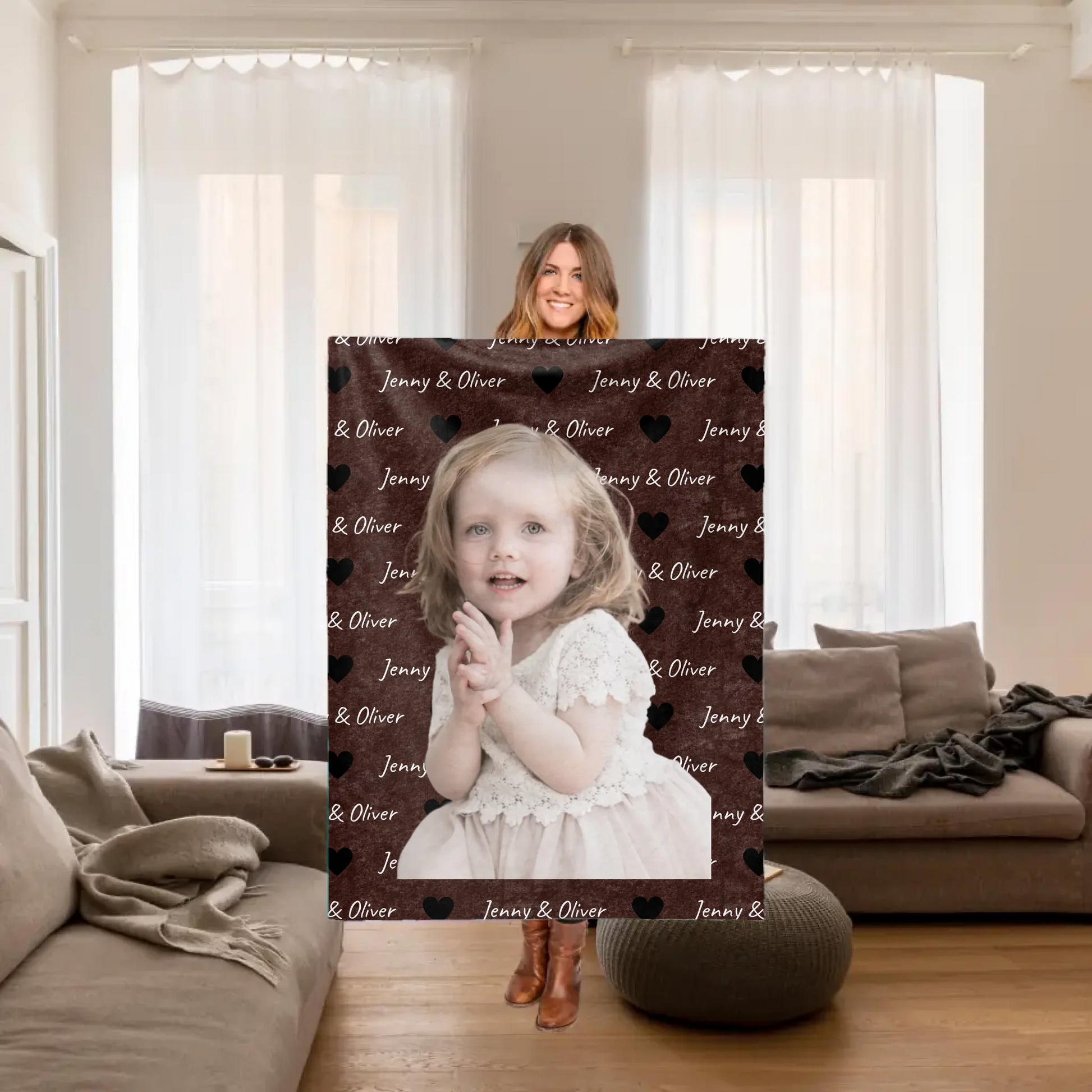 Personalisierte Decke: Foto Lieblingsdecke für Kinder, Eltern und Ureltern - personalisierbare Decke | Personalize Palace
