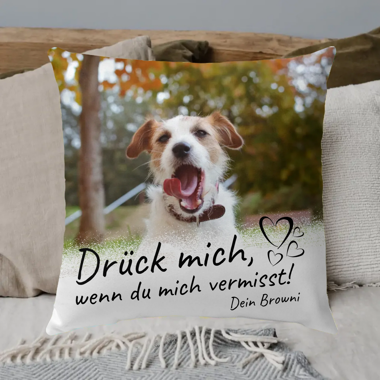 Dog blanket | Cuddle me when you miss me - Personalized photo blanket