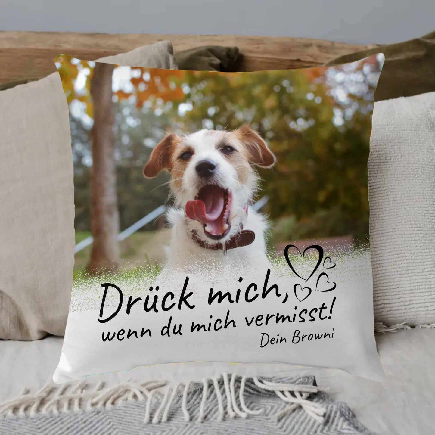 Dog blanket | Cuddle me when you miss me - Personalized photo blanket