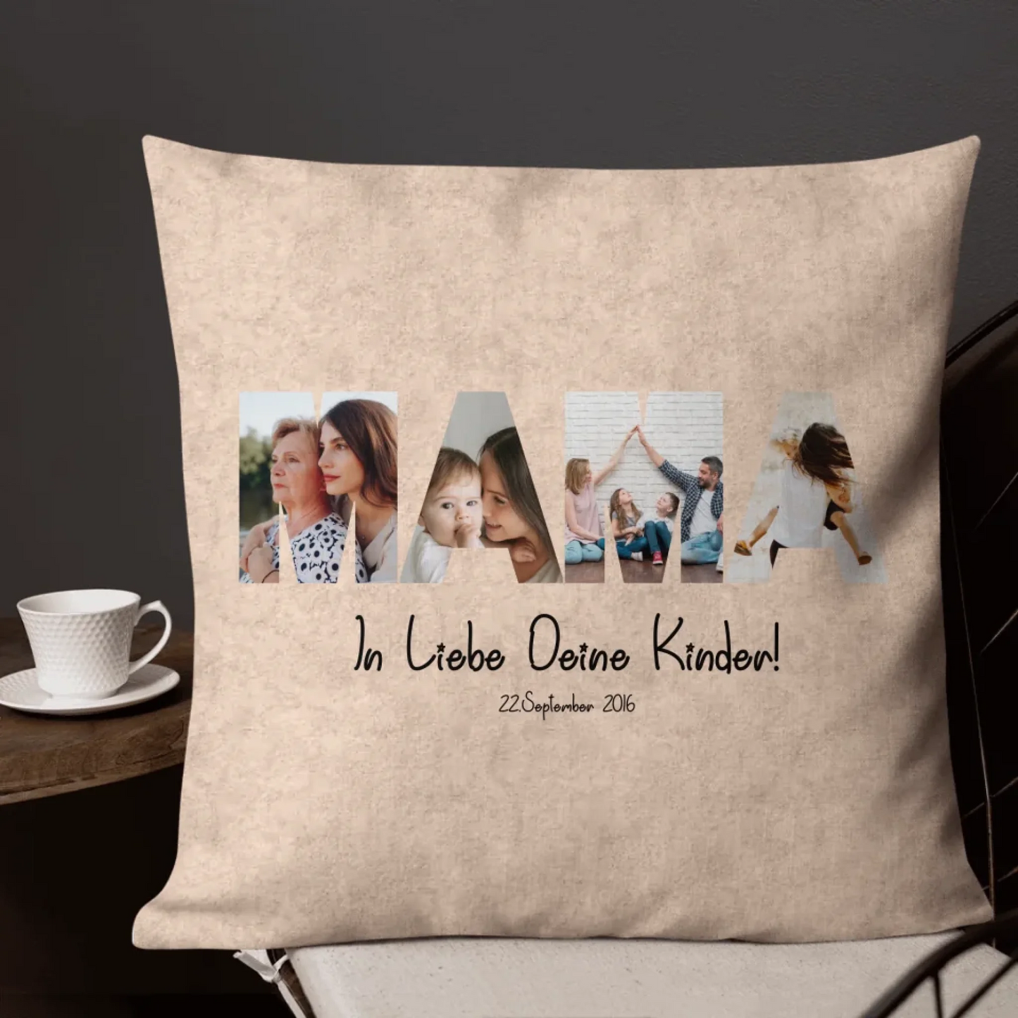 Personalisiertes Kissen: Deine Familie mit oder ohne Haustiere - Individuelles Kissen | Personalize Palace