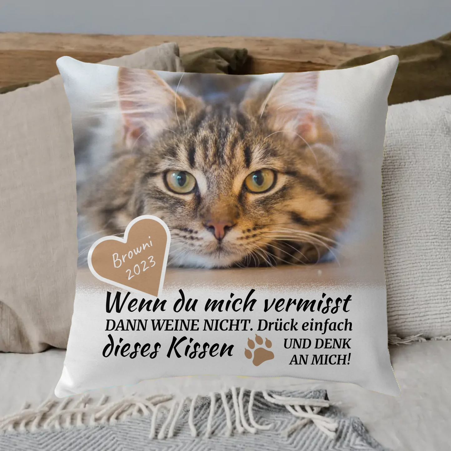 Cat blanket | If you miss me - Personalized photo blanket