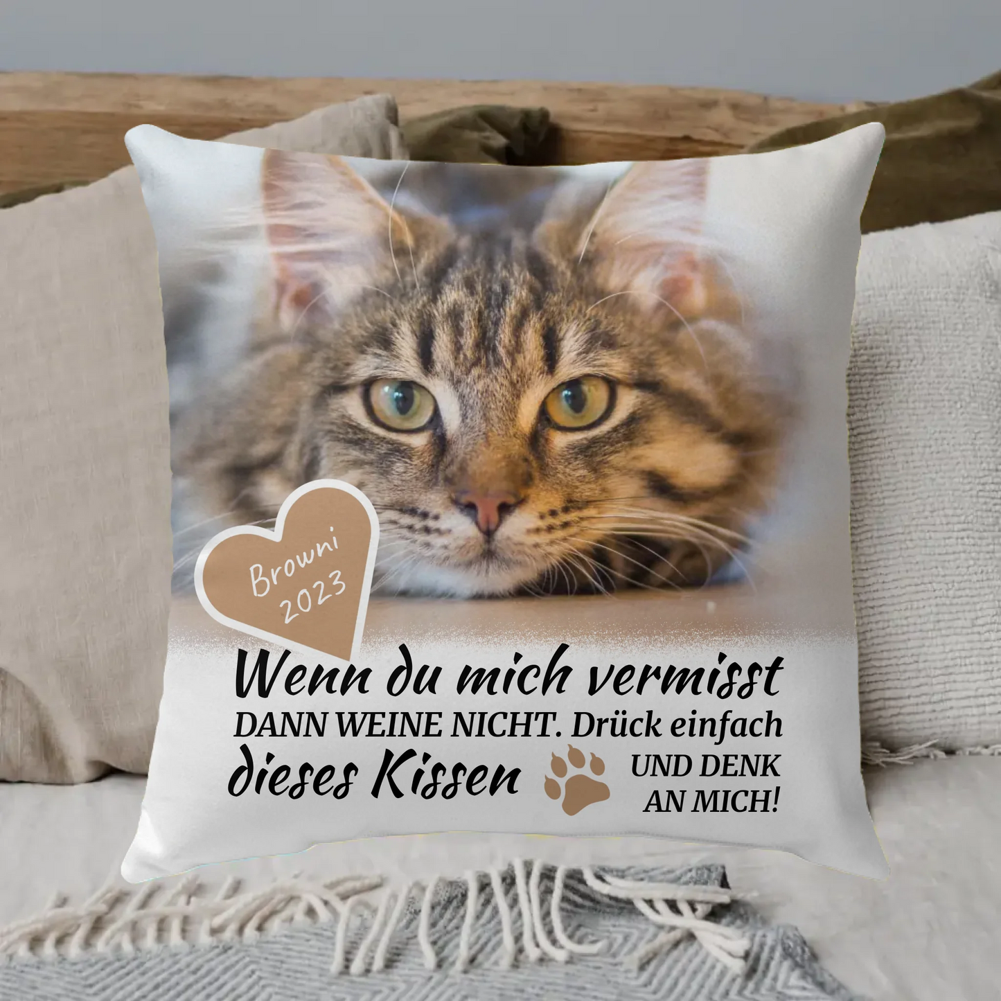 Cat blanket | If you miss me - Personalized photo blanket