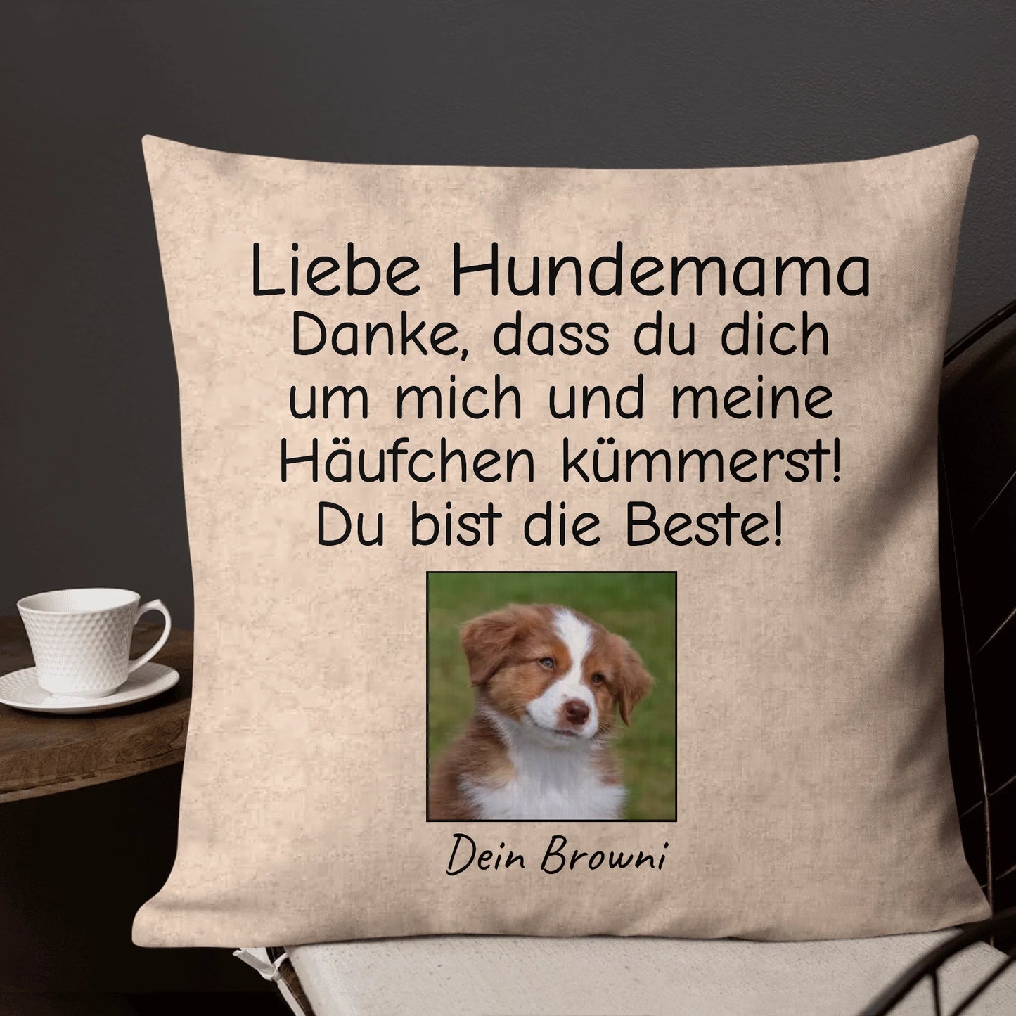 Personalisiertes Kissen: Liebe Hundemama,-papa,-oma,-opa,-tante,-onkel - individuelles Kissen | Personalize Palace