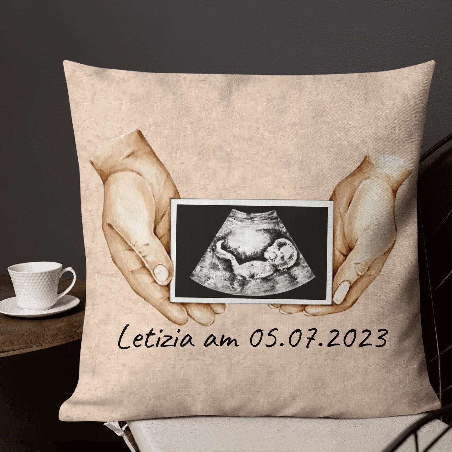 Personalisiertes Kissen: Ultraschallbild Foto eures Babys - Individuelles Kissen | Personalize Palace