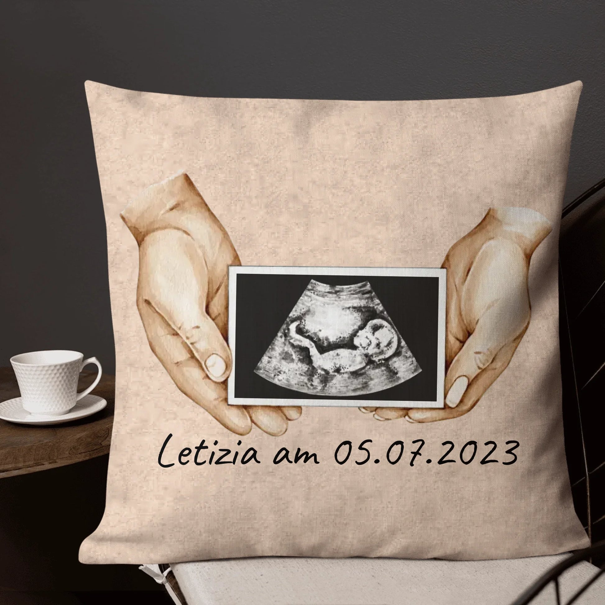 Personalisiertes Kissen: Ultraschallbild Foto eures Babys - Individuelles Kissen | Personalize Palace